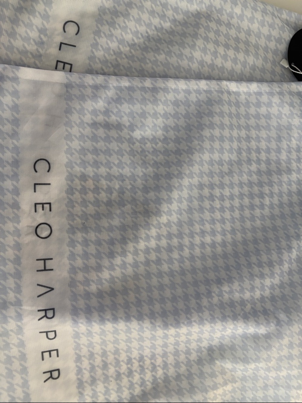 Cleo Harper Light Blue & White Houndstooth Wash Bags - Pair - Picture 3 of 4